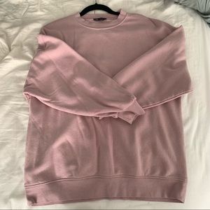 Zara Oversized Pink Crewneck Sweater